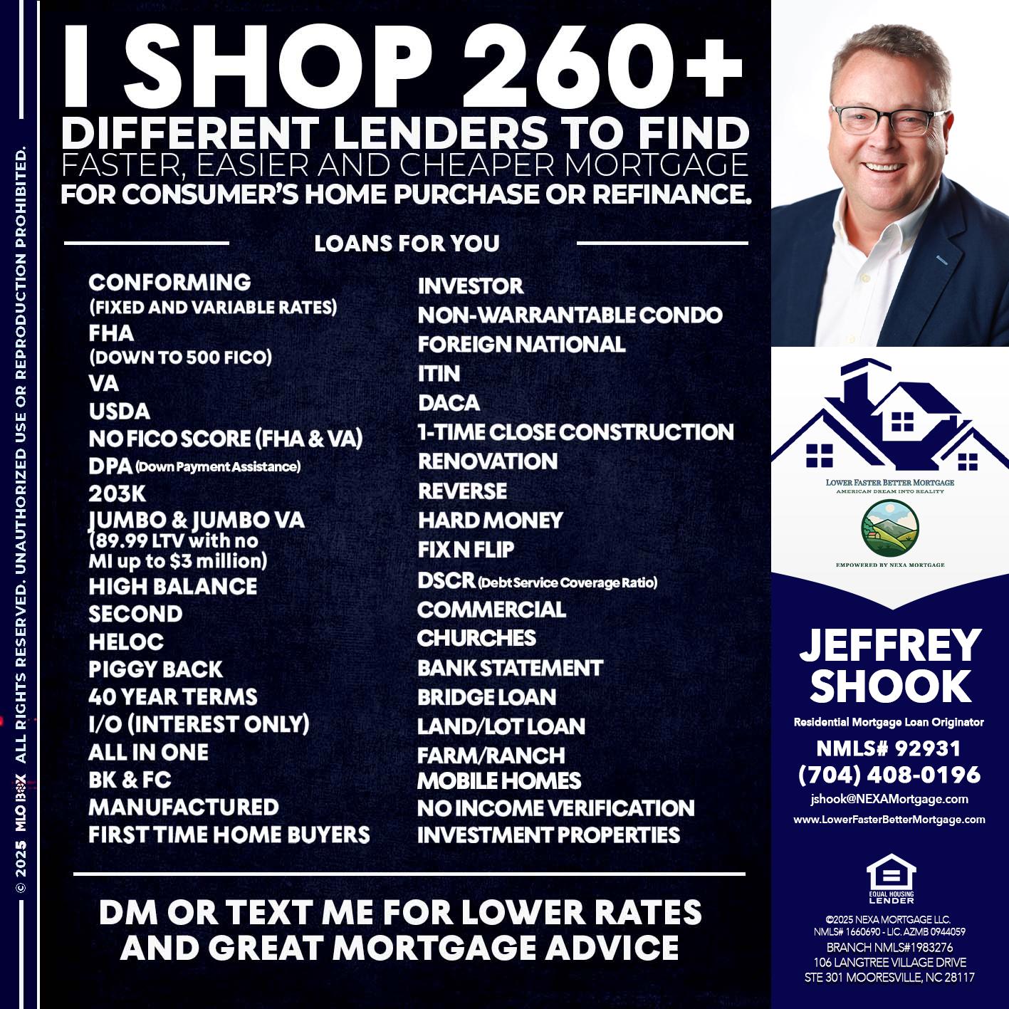 I SHOP +260 - Jeffrey Shook -Residential Mortgage Loan Originator