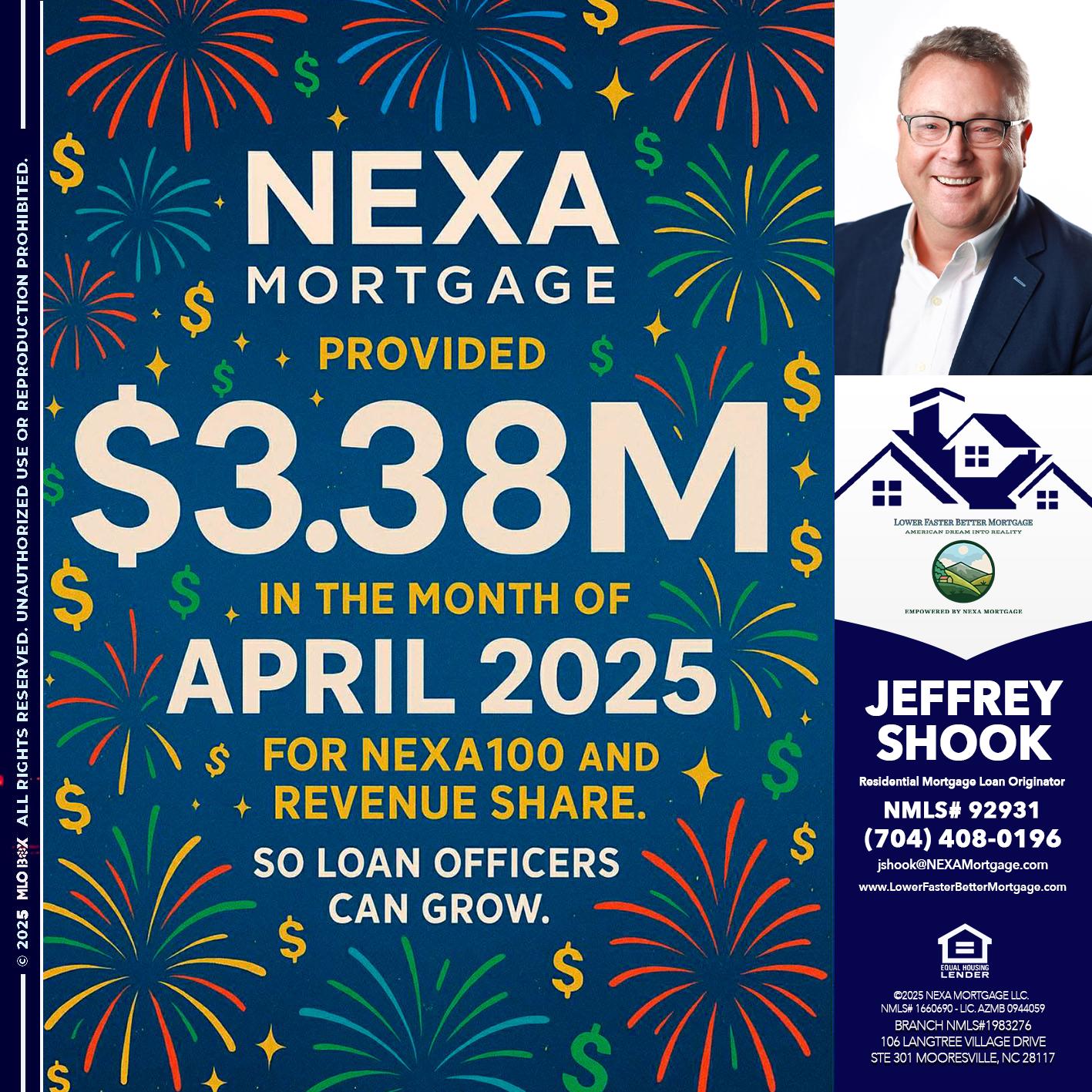 $3.38M - Jeffrey Shook -Residential Mortgage Loan Originator