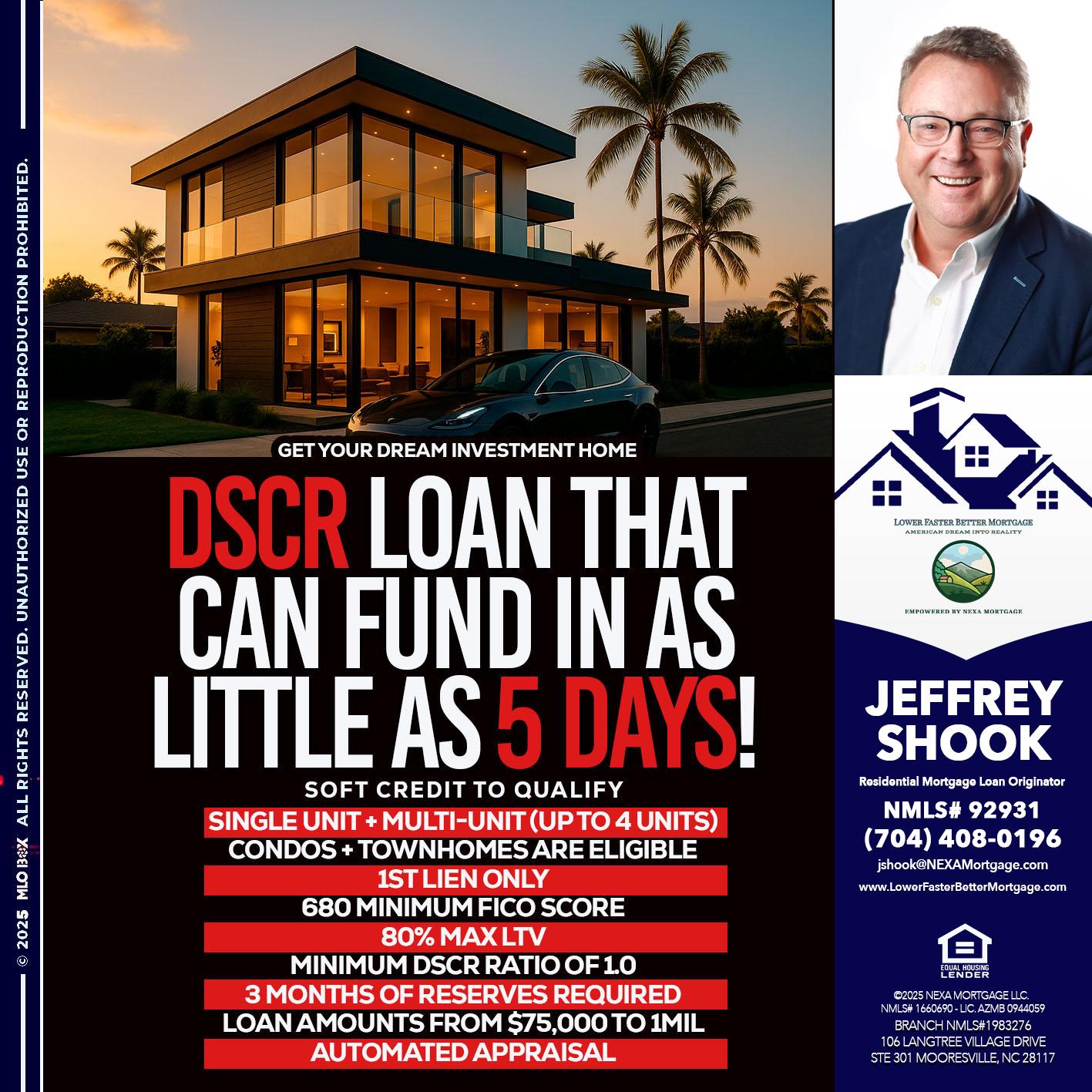 DSCR LOAN - Jeffrey Shook -Residential Mortgage Loan Originator
