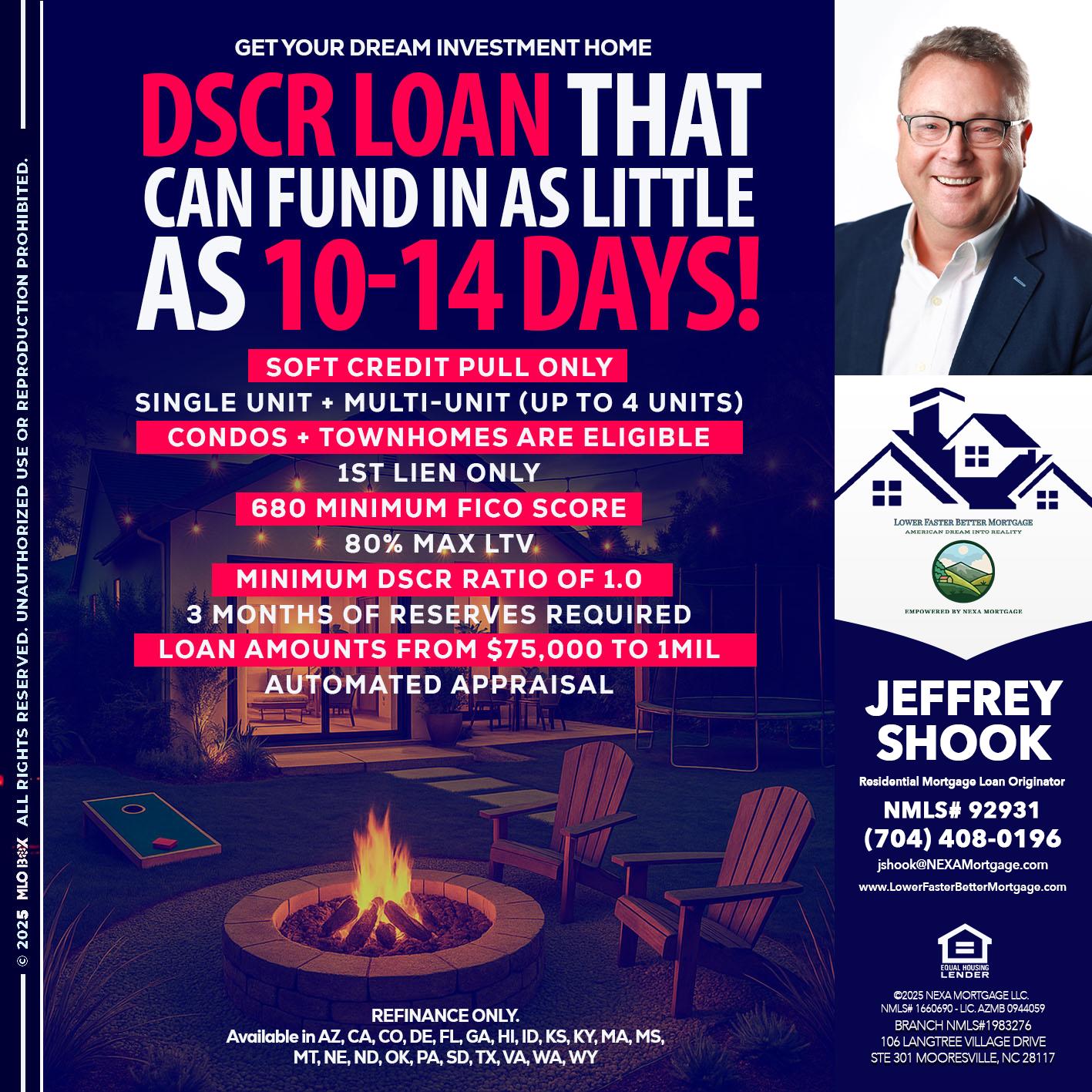 DSCR LOAN - Jeffrey Shook -Residential Mortgage Loan Originator