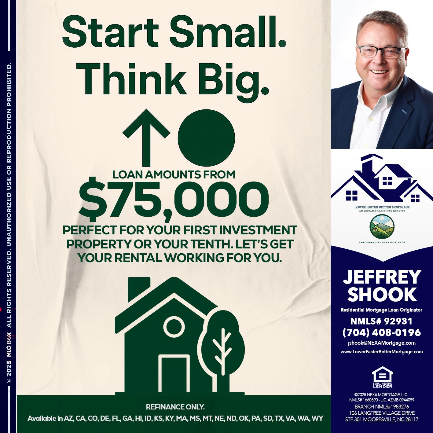 START SMALL - Jeffrey Shook -Residential Mortgage Loan Originator