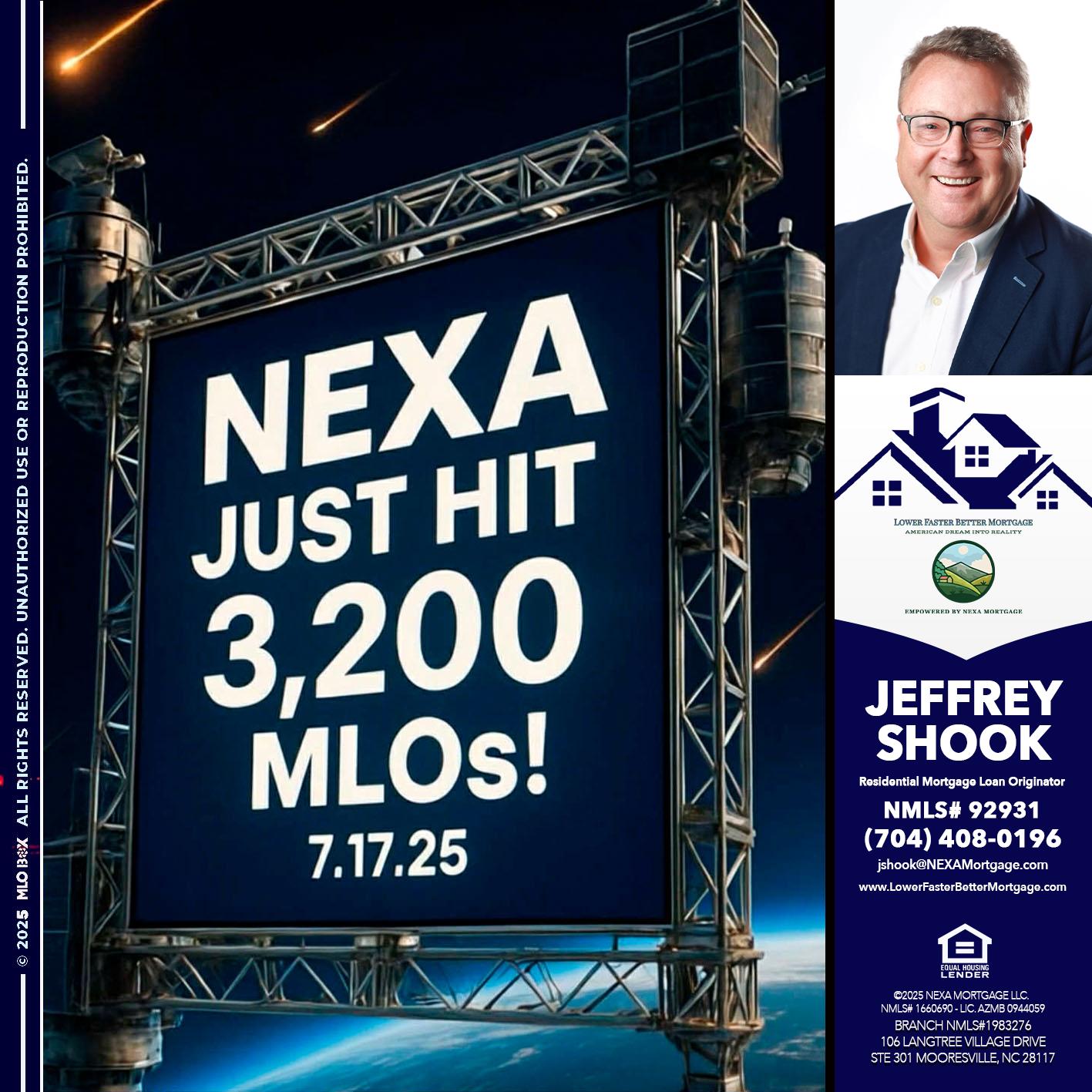 NEXA JUST HIT 3,200 - Jeffrey Shook -Residential Mortgage Loan Originator