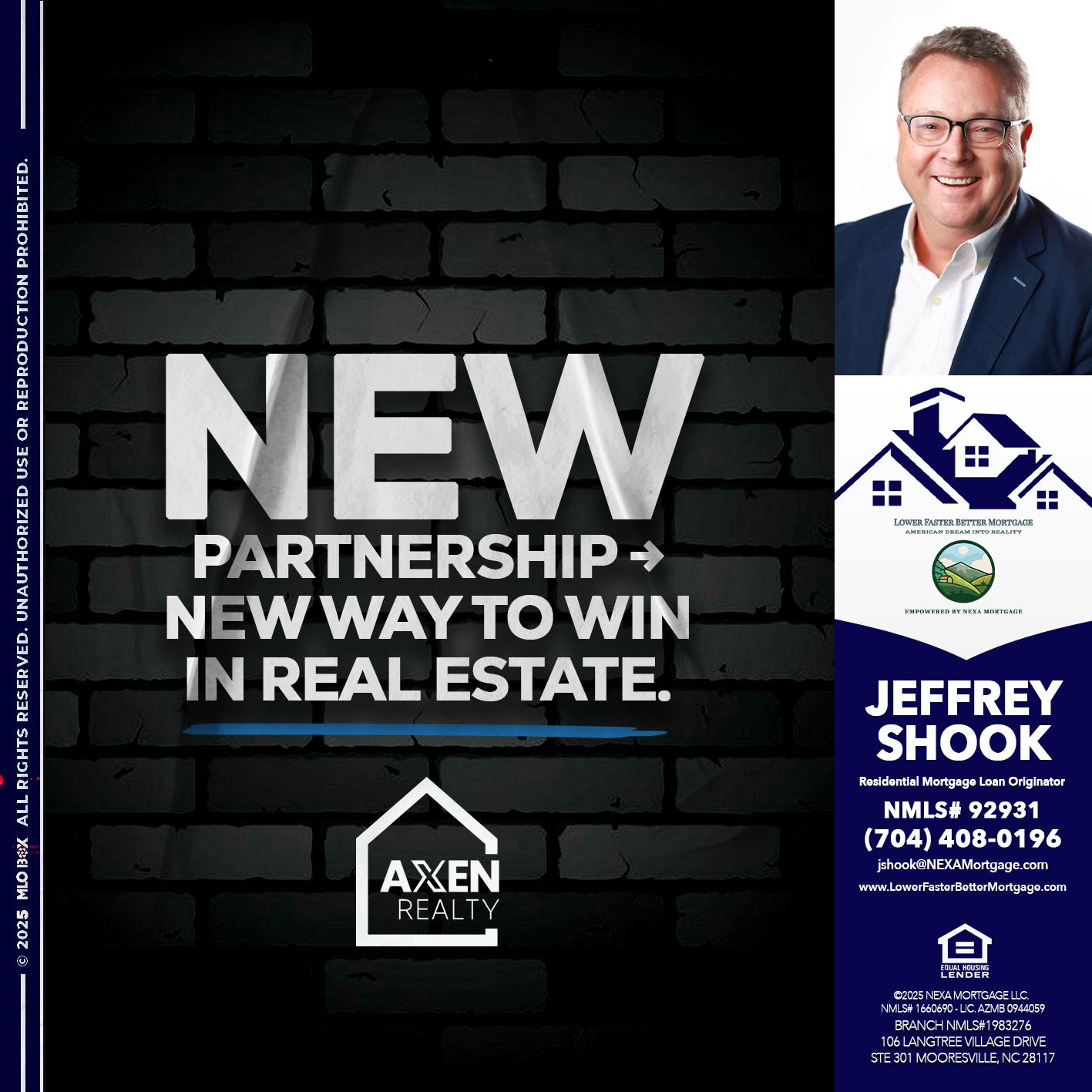 new partnership - Jeffrey Shook -Residential Mortgage Loan Originator