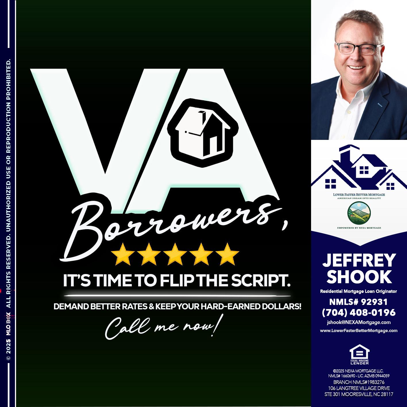 VA BORROWERS - Jeffrey Shook -Residential Mortgage Loan Originator