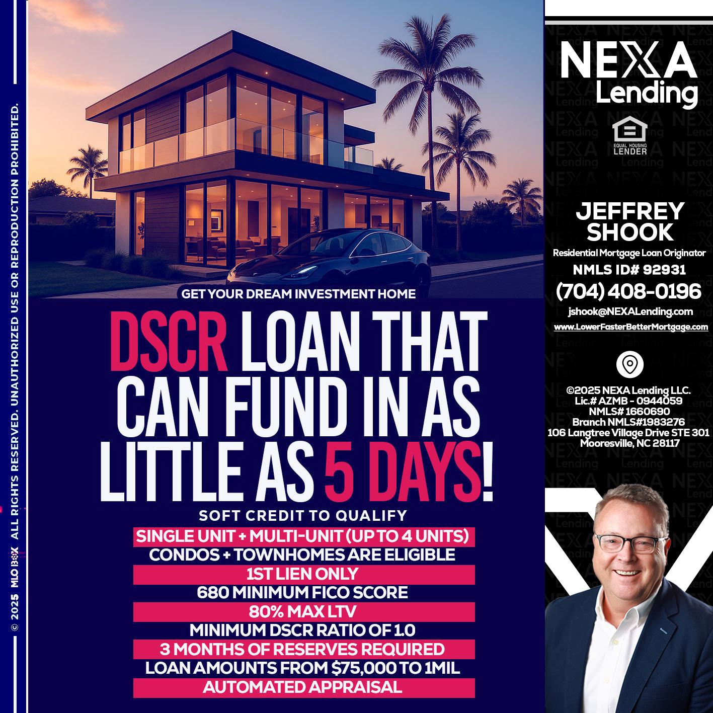 DSCR - Jeffrey Shook -Residential Mortgage Loan Originator