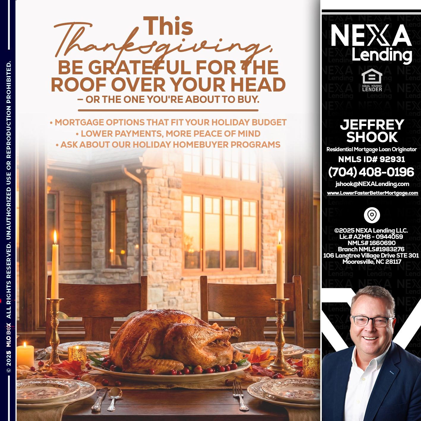 THIS THANKSGIVING - Jeffrey Shook -Residential Mortgage Loan Originator