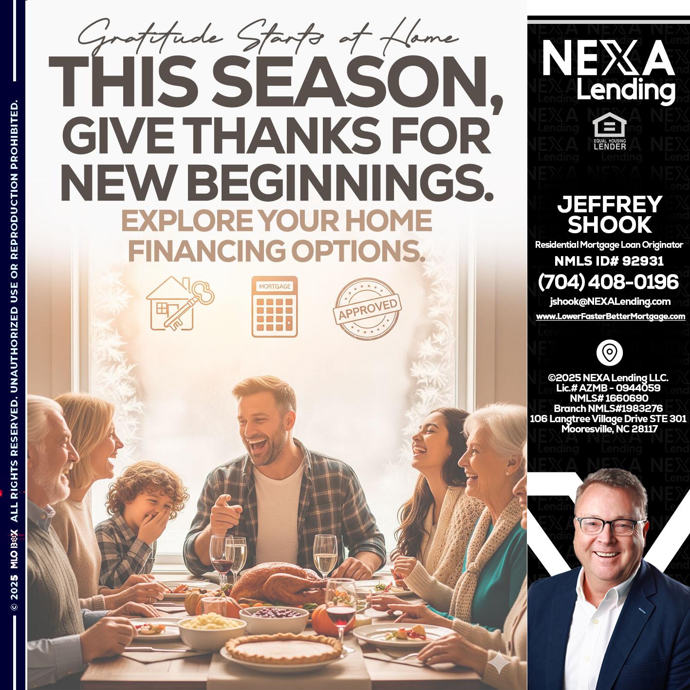 THIS SEASON - Jeffrey Shook -Residential Mortgage Loan Originator