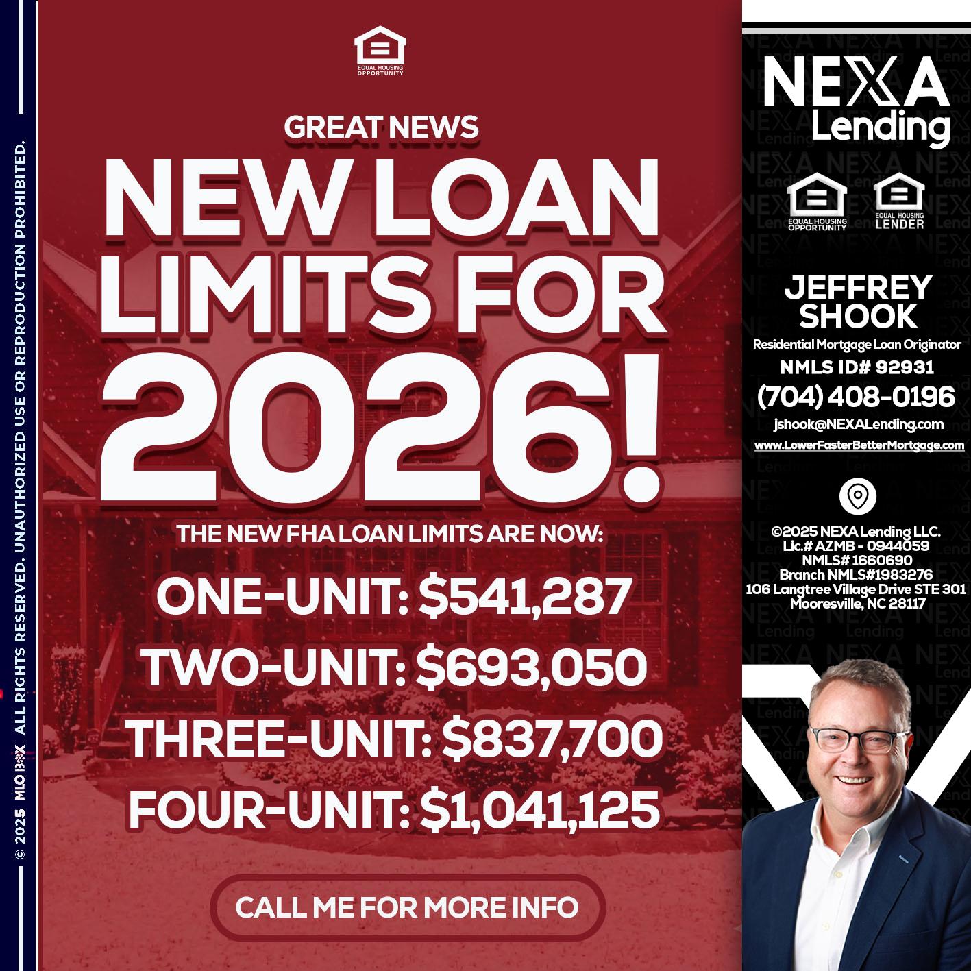 loan limits - Jeffrey Shook -Residential Mortgage Loan Originator