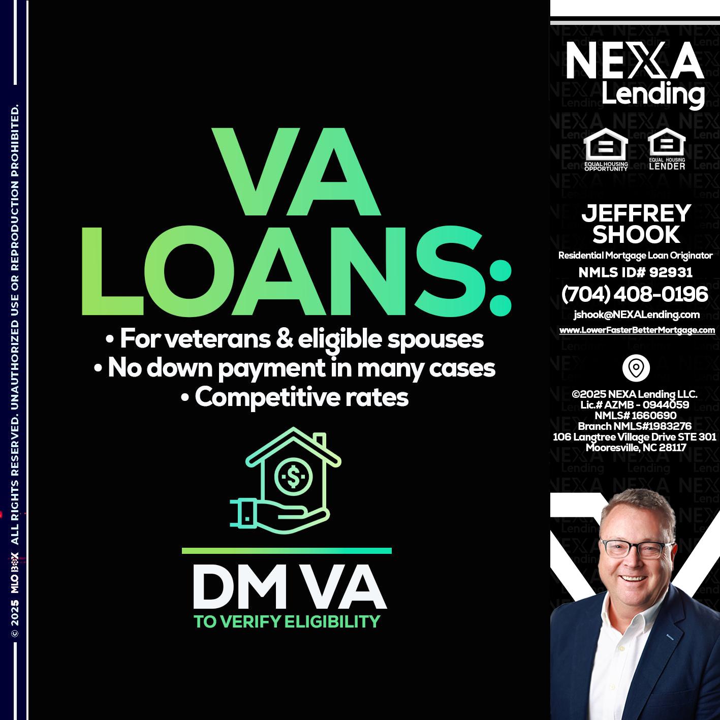 VA LOANS - Jeffrey Shook -Residential Mortgage Loan Originator