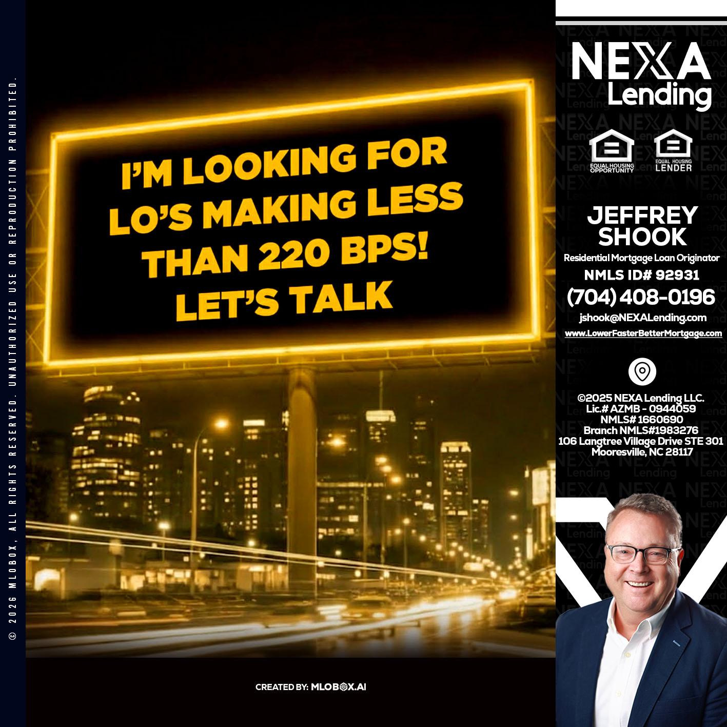 Looking for MLOs - Jeffrey Shook -Residential Mortgage Loan Originator