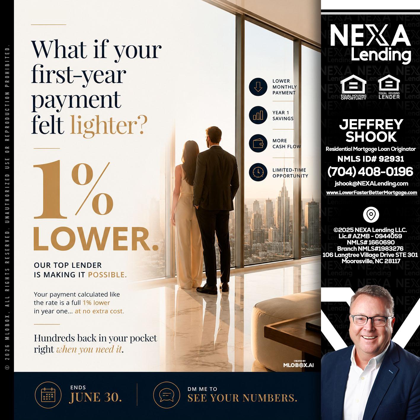 1% lower - Jeffrey Shook -Residential Mortgage Loan Originator