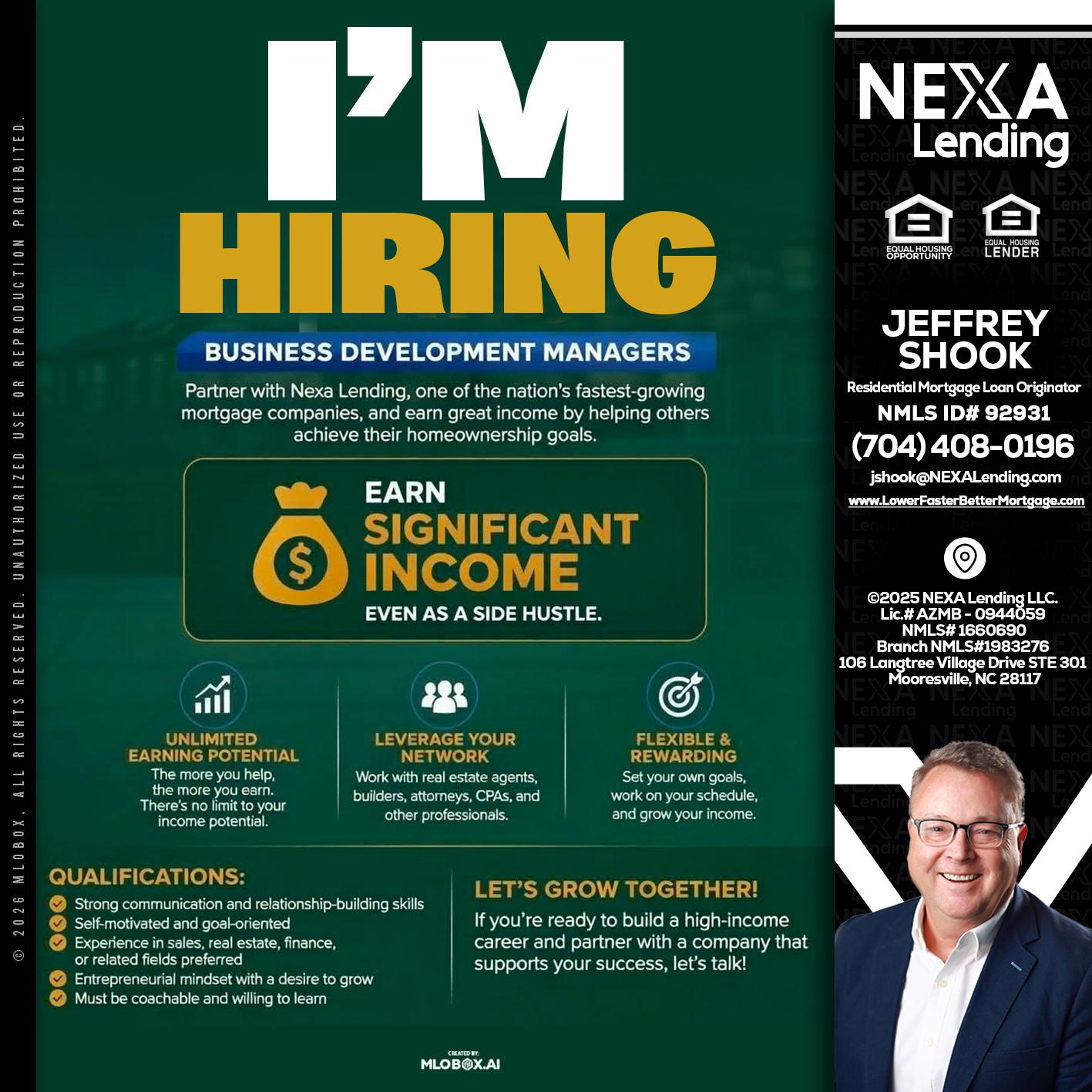 IM HIRING - Jeffrey Shook -Residential Mortgage Loan Originator