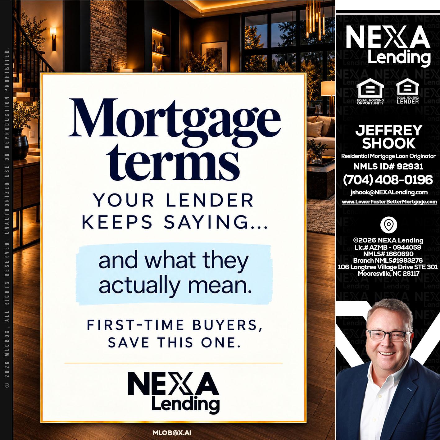 mortgage terms - Jeffrey Shook -Residential Mortgage Loan Originator